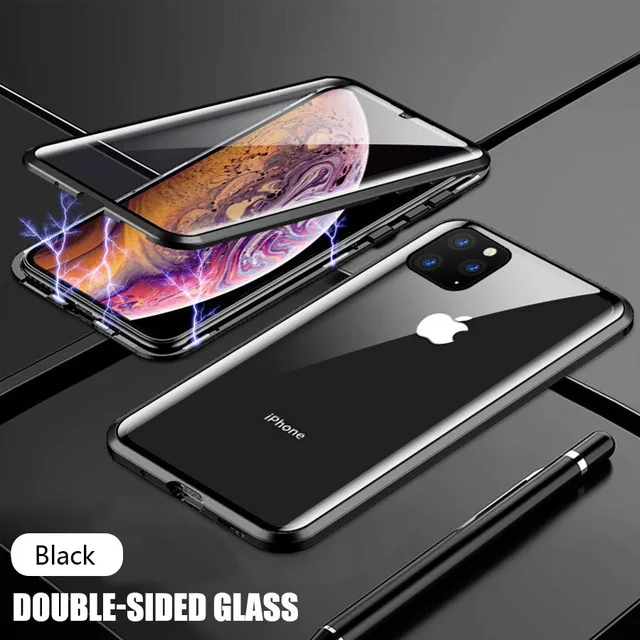 

NEWCE Luxury Phone Case For IPhone X XR XS 6 6S 7 8 11 12 13 Plus Mini SE Pro MAX 2020 360 Double Glass Shell Magnetic Adsorptio