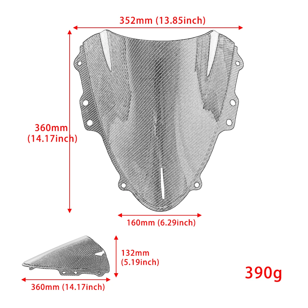 Ветрозащитный экран Carbon Look на лобовое стекло для Suzuki GSXR GSX-R 600 750 K4 K5 2004 2005 -Ref.OE