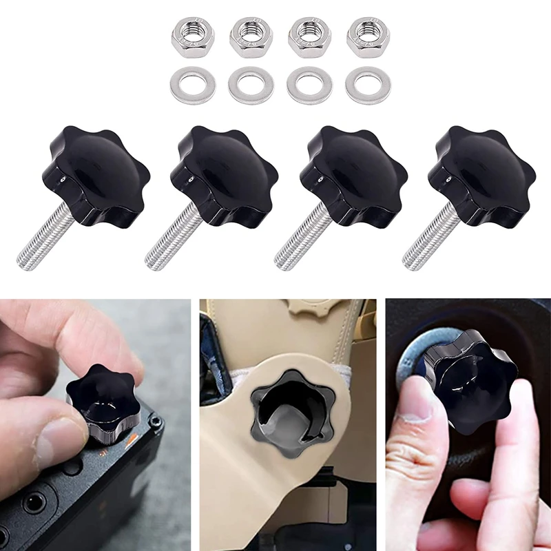 

60Pcs M8 Hex Shaped Male Thread Metal Clamping Hand Star Knobs With Hex Nuts And Flat Washer Assortment Kit