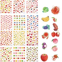 500pcs fruit decal decal stickers 12pcs fruit pattern nail 3d sticker watermelon apple banana peach nail art sticker nail wrap