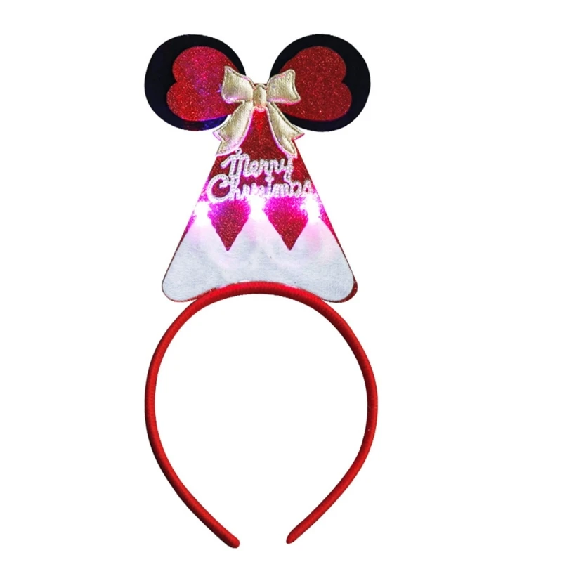 

Светодиодный светящийся Рождественский головной убор с пайетками и Рогами