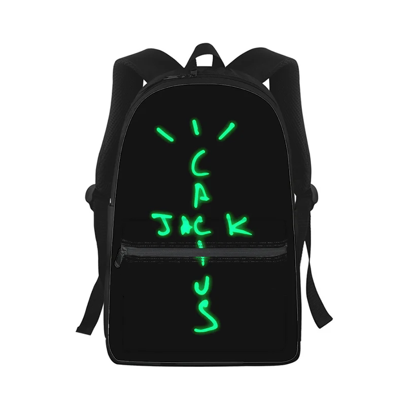 cactus jack letter word Men Women Backpack 3D Print Fashion Student School Bag Laptop Backpack Kids Travel Shoulder Bag