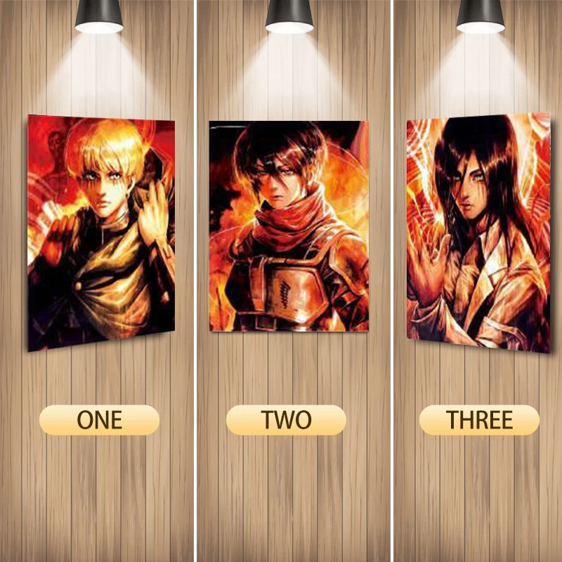 Anime  Attack on Titan Eren Poster 3DLenticular Poster Wall Decor Triple Transition Lenticular Print Wall Poster Decoration Home