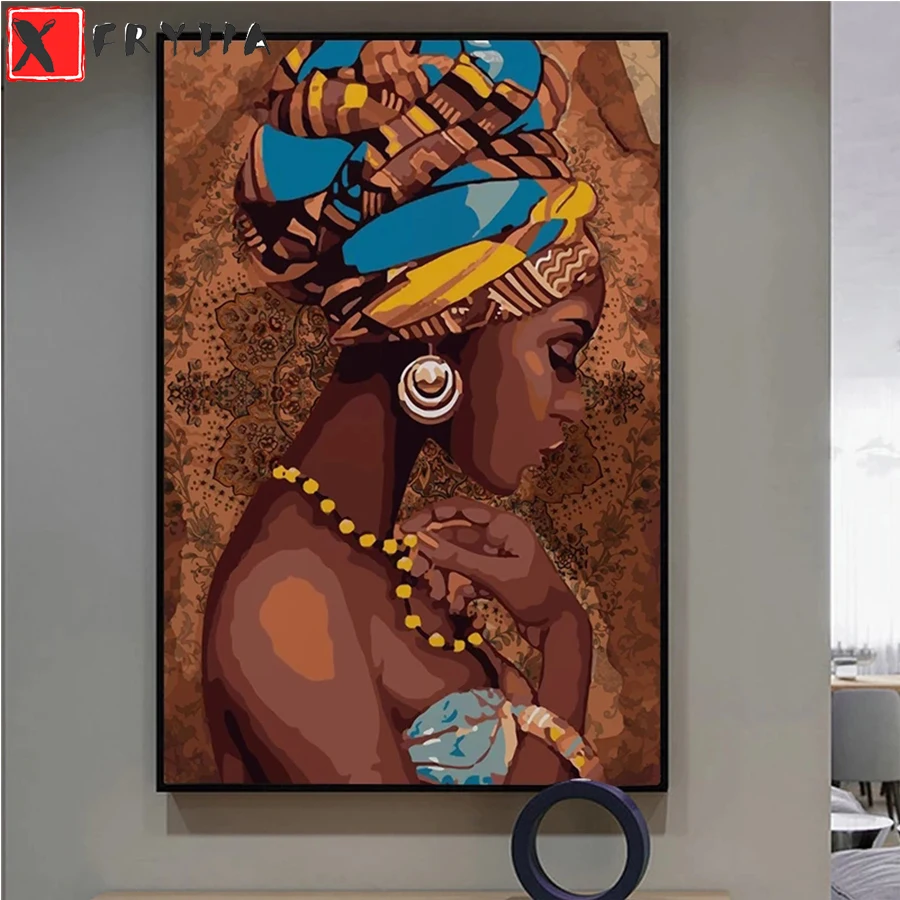 

Новая 5D круглая алмазная живопись, абстрактное искусство, черная африканская женщина, наклейка, алмазная вышивка «сделай сам», мозаика для украшения дома