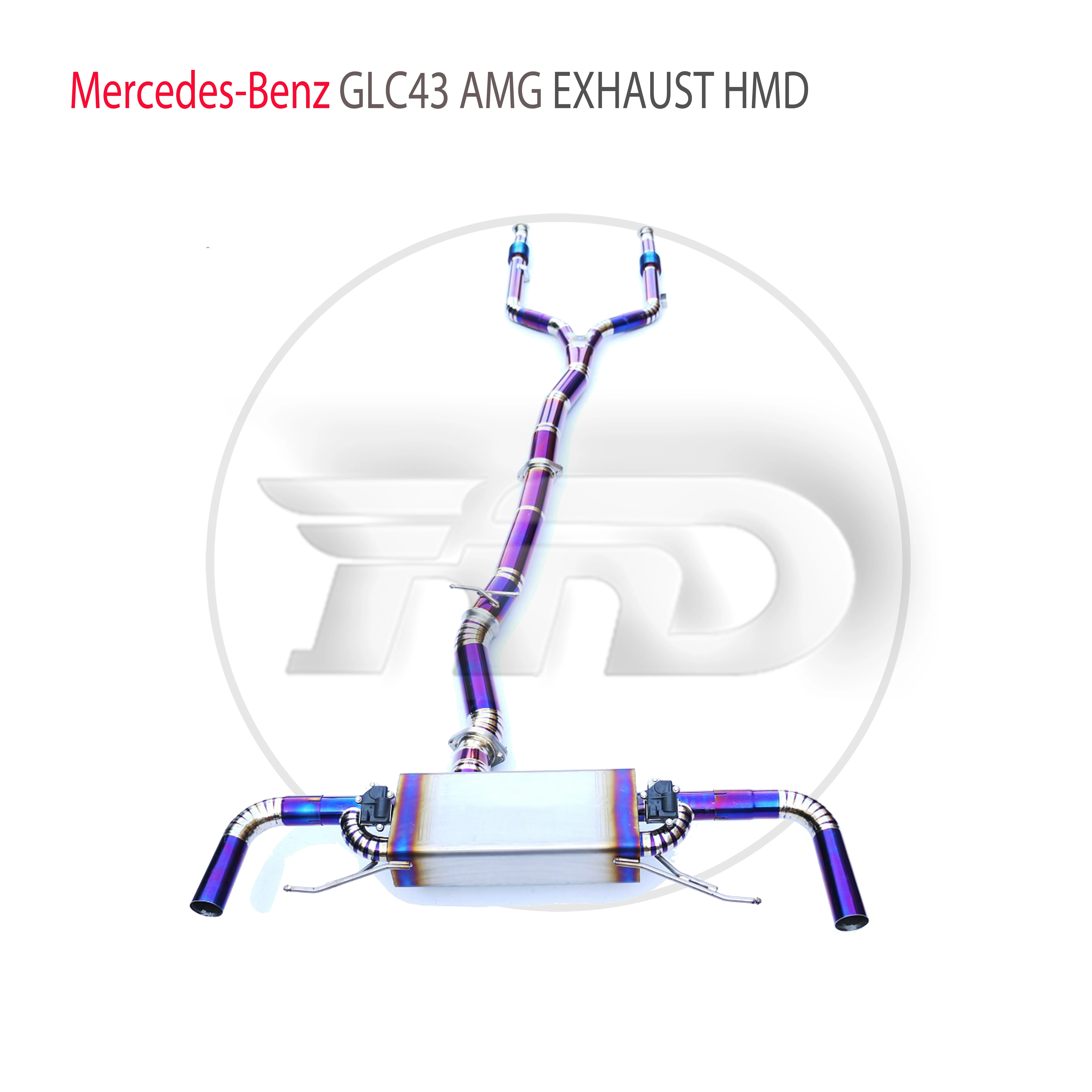 

HMD автомобильные аксессуары, выхлопная труба из титанового сплава Catback для Mercedes Benz GLC43 AMG, пользовательский клапан, глушитель из нержавеющей стали