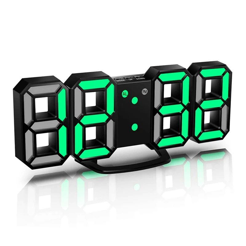 

LUDA 3D LED Wall Clock,Digital Wall Clock, Digital Clock, 3D LED Alarm Clock With 3 Adjustable Brightness