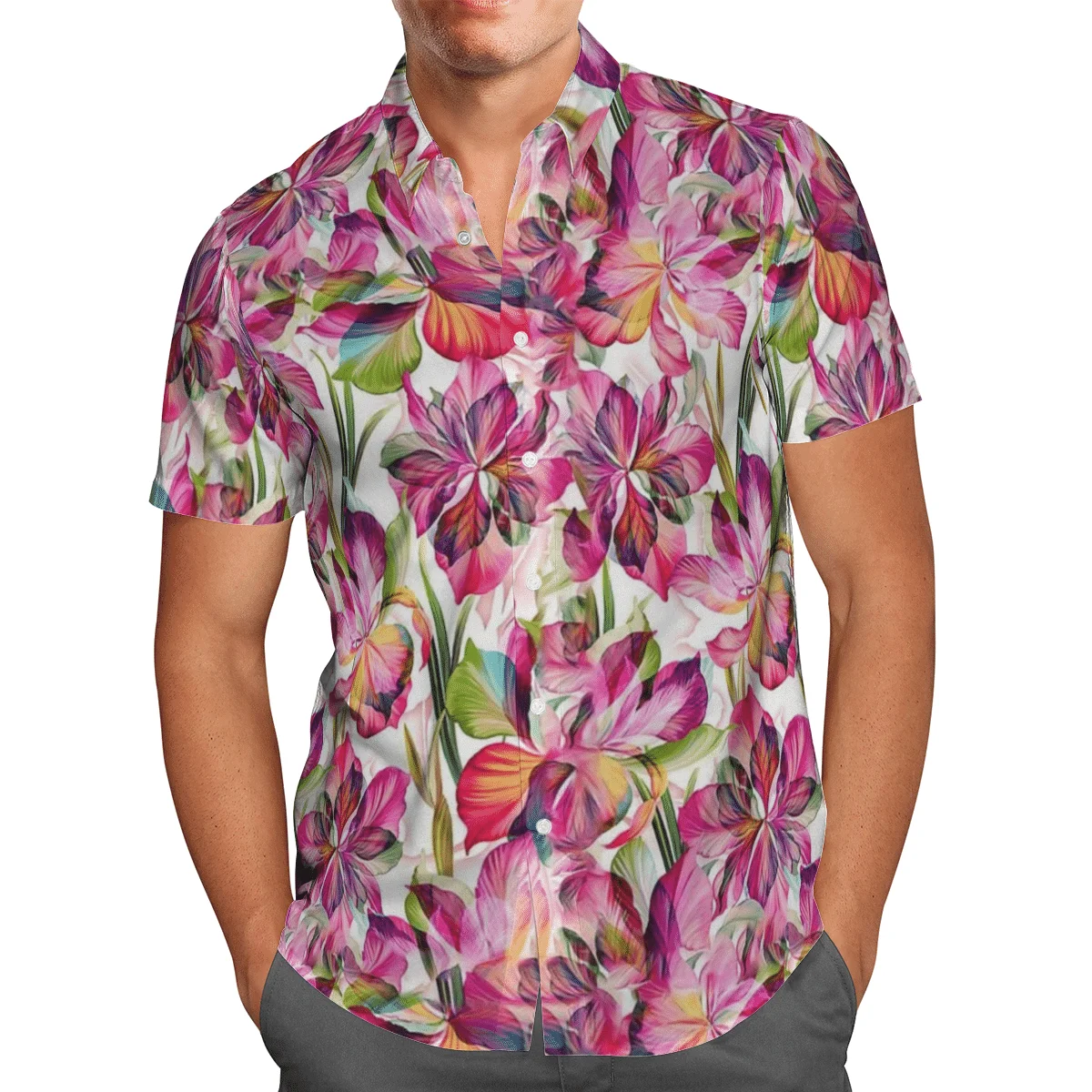 2022 Summer Hawaii Shirt Button Shirts Mens Holiday Beach Short-sleeve 3D All Over Printed Fashion Colorful Casual Hip Hop Tops