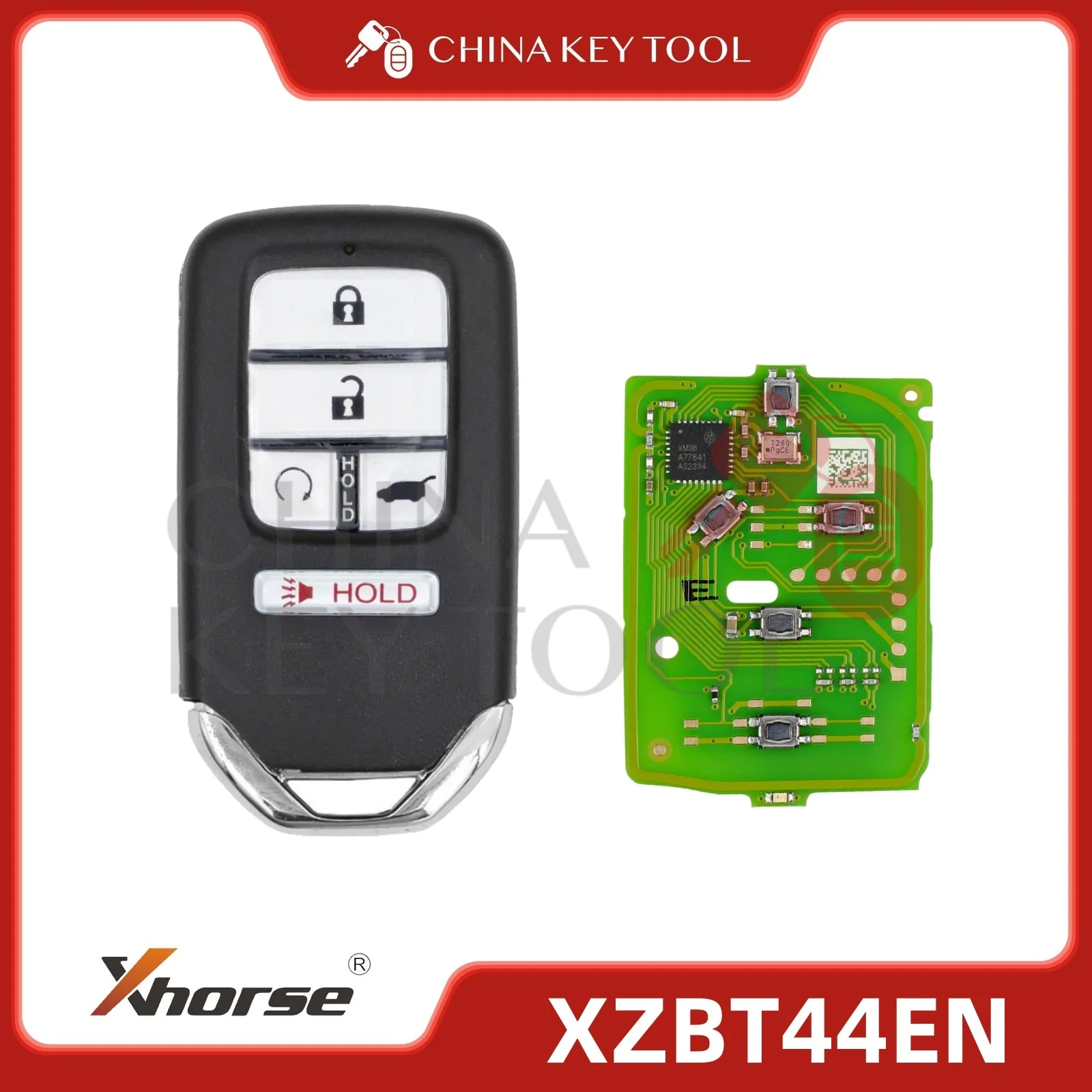 

1PCS Xhorse XZBT44EN 5 Button Remote Key PCB For Pilot For Honda With Key Shell