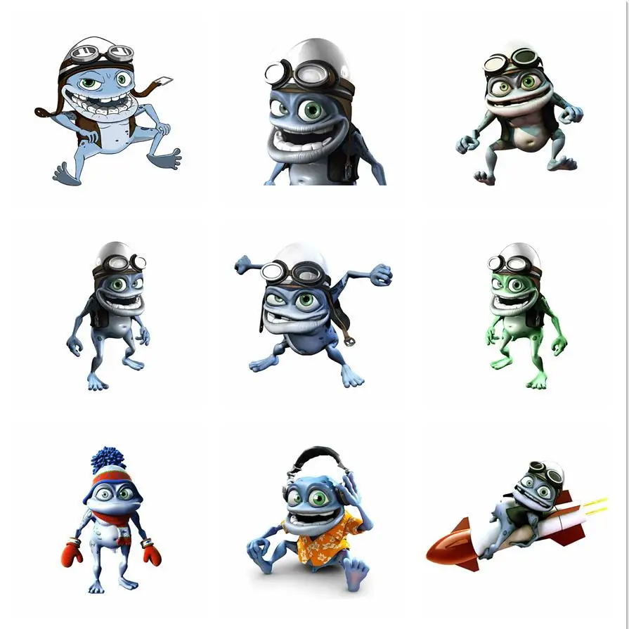 

CG Car Stickers Funny Crazy Frog Decals Cover Scratches Waterproof PVC Motorcycle Decals Cartoon Decorative Accessories