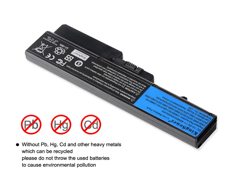 Фото Новый аккумулятор KingSener L09S6Y02 для ноутбука Lenovo IdeaPad G460 G470 G570 G560 V360 V370 V470 Z460 Z465 B470 B570 L09L6Y02 4400 мач №5