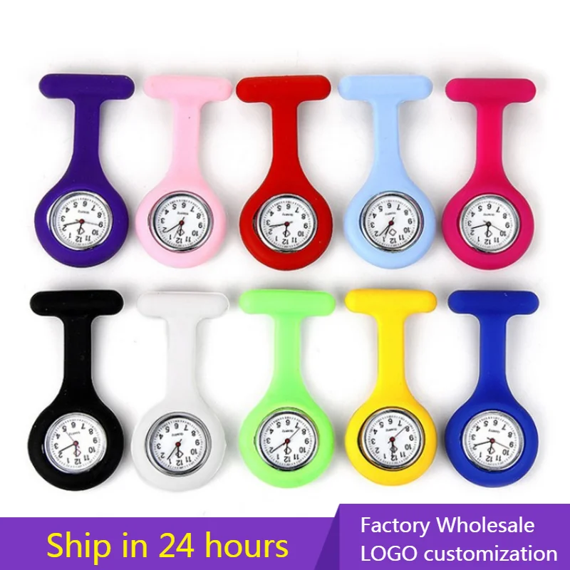 

40pcs Factory Wholesale Silicone Nurse Watch Multifunctional Pocket Watch Quartz Movement Digital Brooch Accessory Hanging Watch