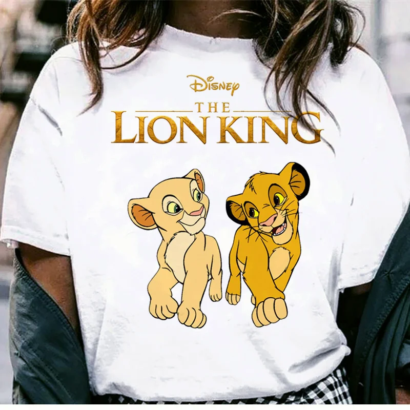 

Disney Cartoon Hakuna Matata T Shirt Women Kawaii The Lion King Graphic Tees Harajuku Simba Korea Style Unisex T-shirt Female