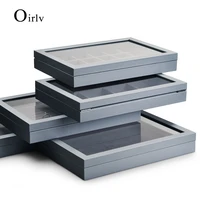 oirlv new jewelry box with lid storage box necklace ring box pu leather jewelry window display props
