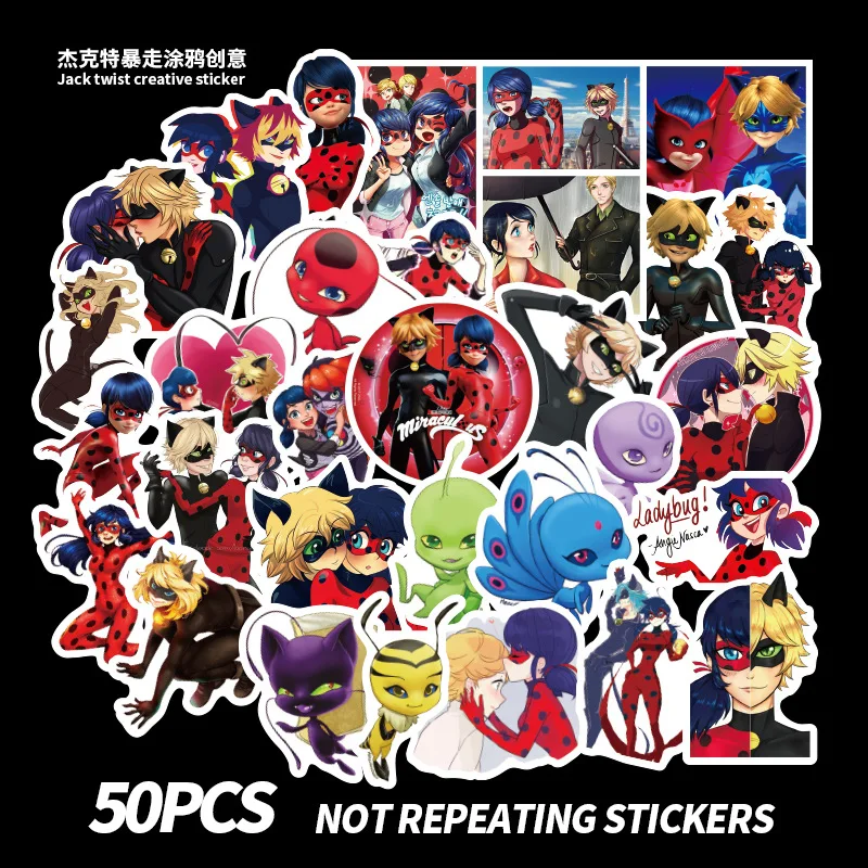 Наклейки Ladybugsss в стиле аниме маринетки Кот черный флаги тарелки для воздушных