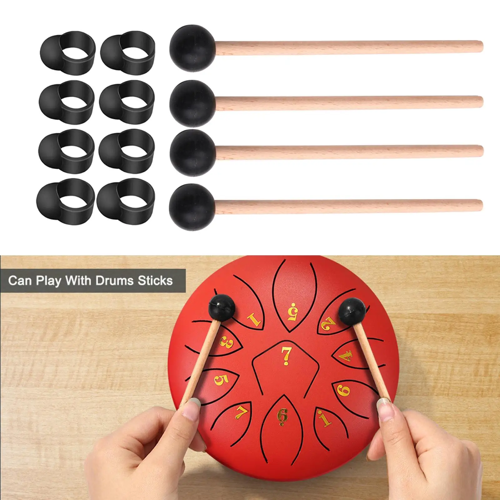 

Drumsticks with Finger Sleeves Accessories for Kids Adults Students Holiday Gifts