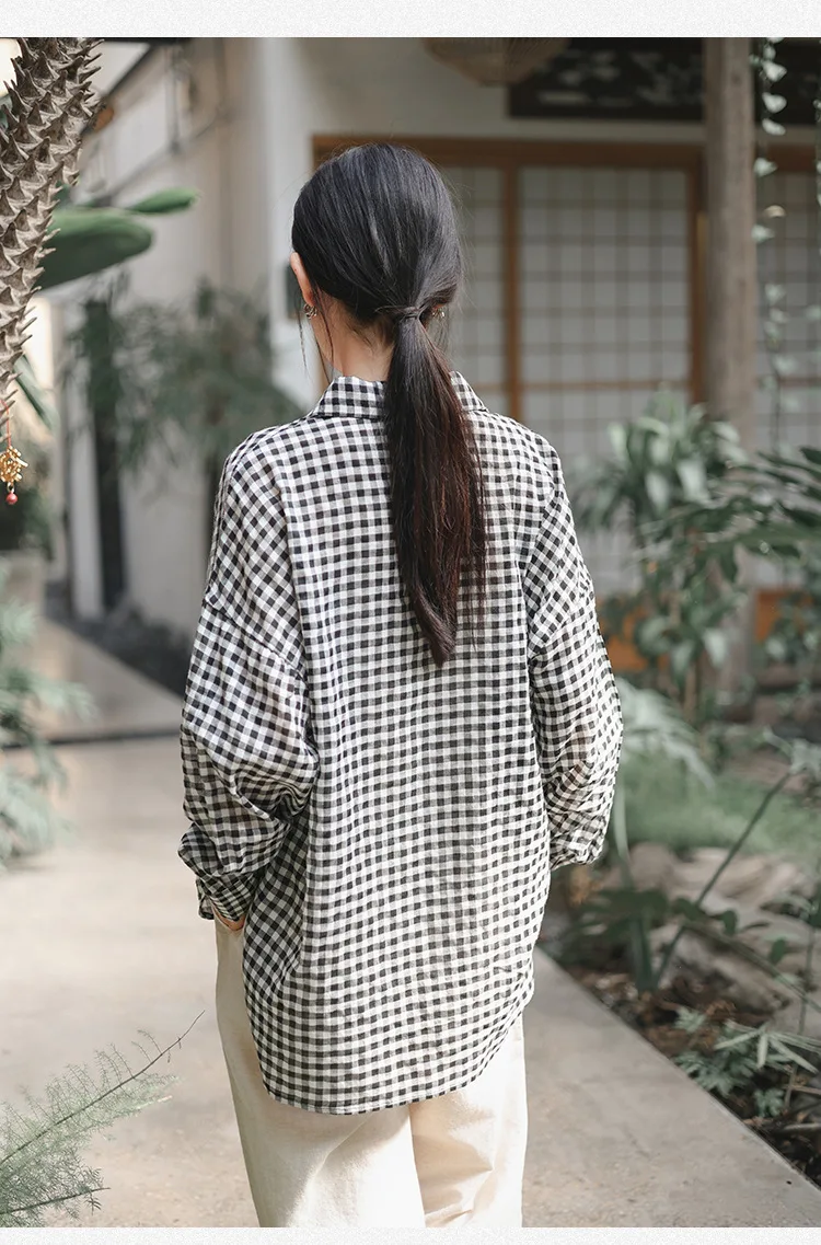 Женская рубашка Embellike клетчатая oversize из полиэстера