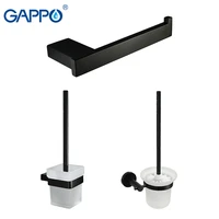 gappo bath hardware sets black paper holders stainless steel robe hooks toilet brush holders bath shelves bathroom accessories