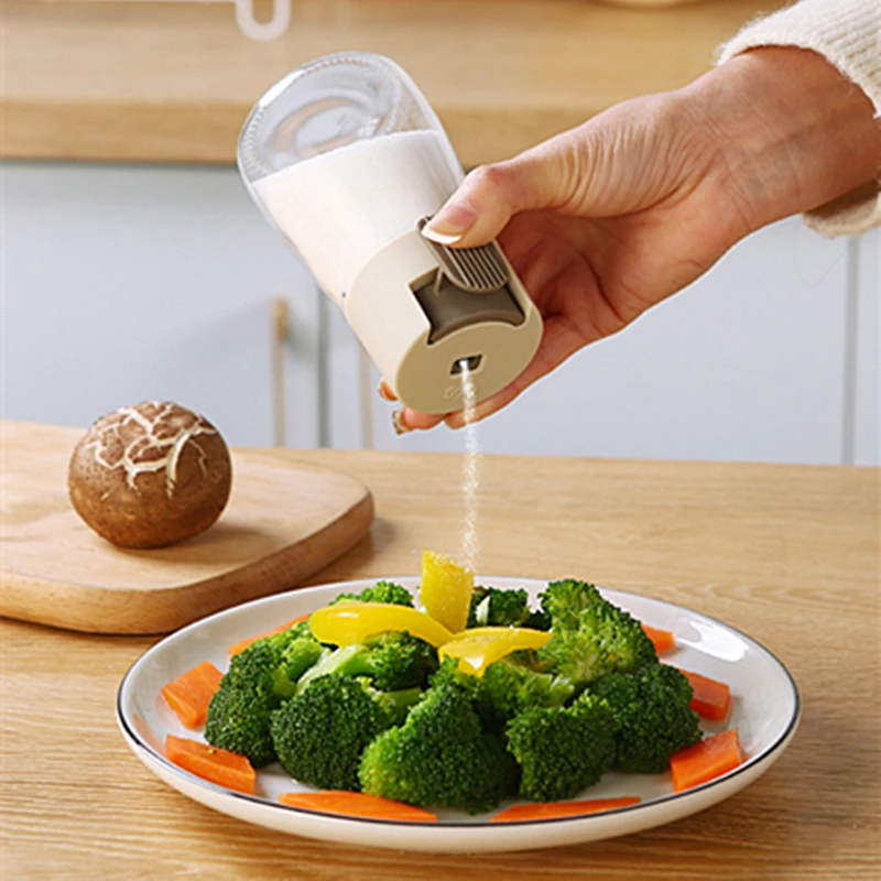 

Glass Salt Shaker Durable Quantitative Spice Bottle Condiments Container Dispenser Jar for Healthy Living Kitchen Seasoning Tool