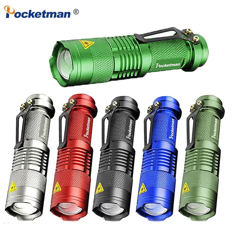 

Mini Pocket Led Flashlight 2000LM Q5 LED Torch Belt Clip Zoomable 3-Modes Focus Torch Waterproof For Outdoor AA/14500 battery