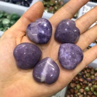 10pcs natural purple mica heart crystal stone love home decoration gemstones chakra spiritual decor witchcraft healing crystals