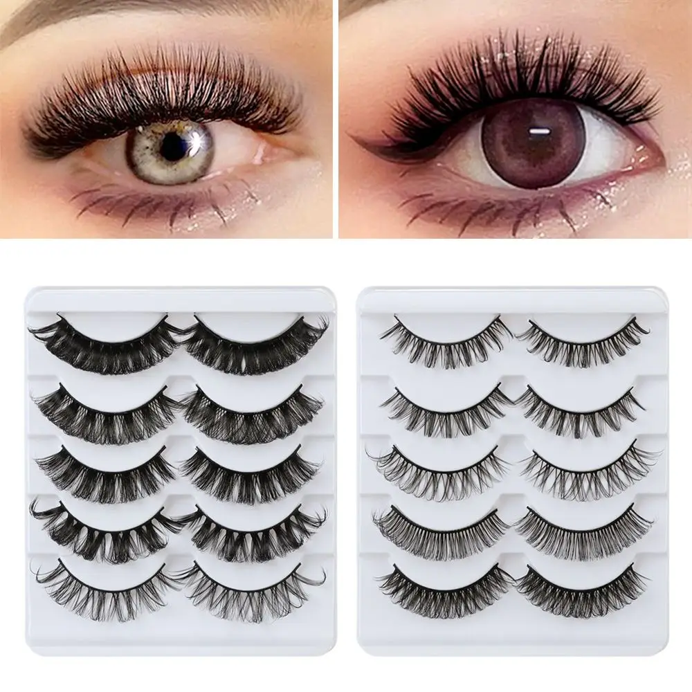 

5/10 пар накладных ресниц, пушистые 3D норковые натуральные Длинные Накладные ресницы ручной работы, русский объем DD Curl Mix Style