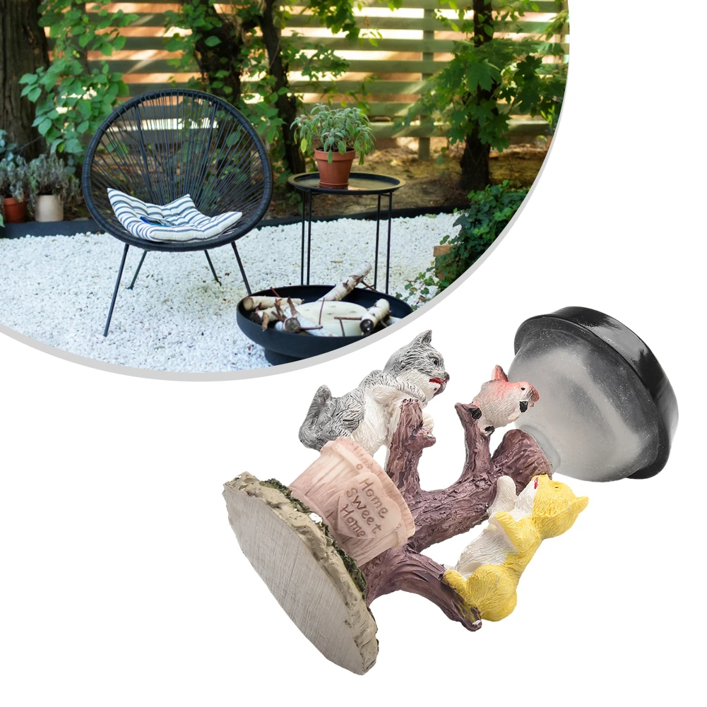 

For Courtyard Balcony Decor Garden Decoration Artware Decorative Trinket 12*6*6cm Animal Shaped Outdoor Resin Solar