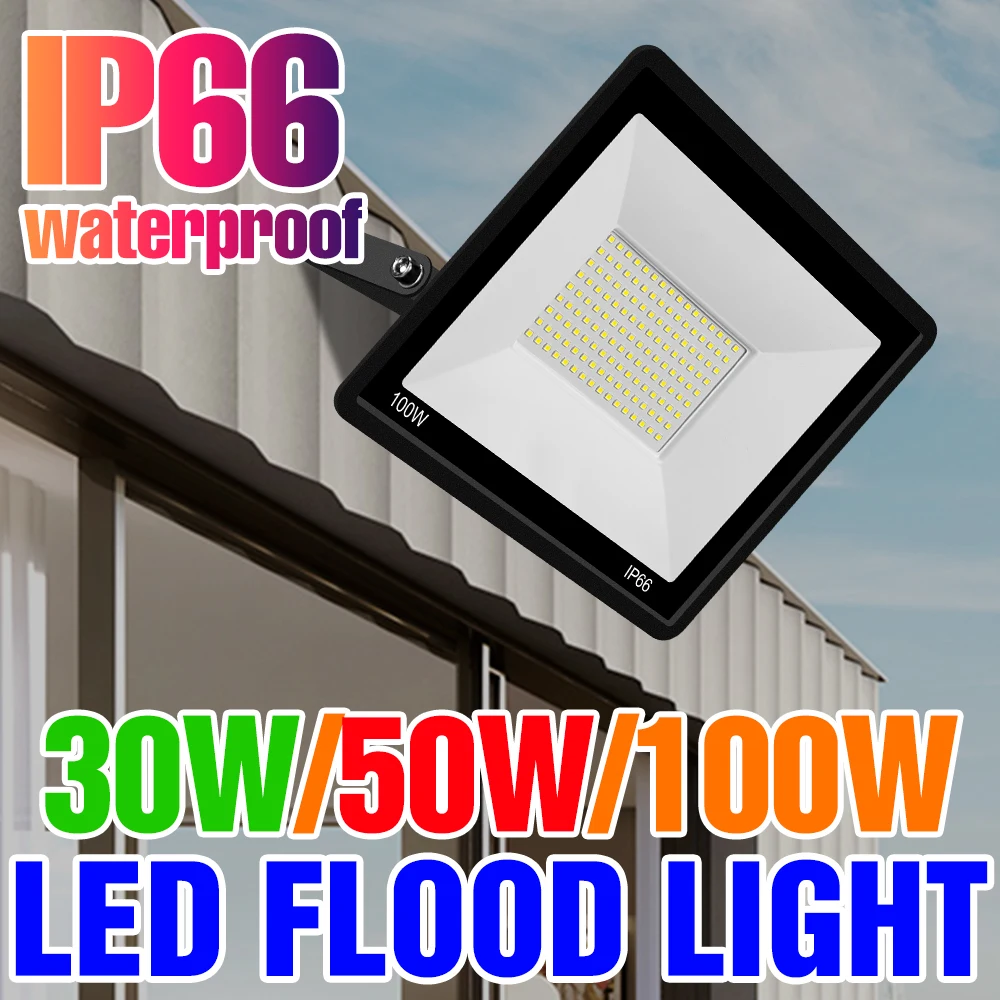 Flood Light Led 10W 20W 30W 50W 100W Outdoor Projector AC220V Reflector Outdoor Spotlight Street Light Foco Exterior Wall Lamp