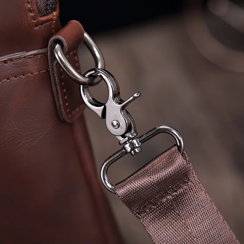 Horsehide Genuine Leather Briefcase For Men Handheld Laptop Bags15.6 inch Retro Business Shoulder Bag Men's Handbag