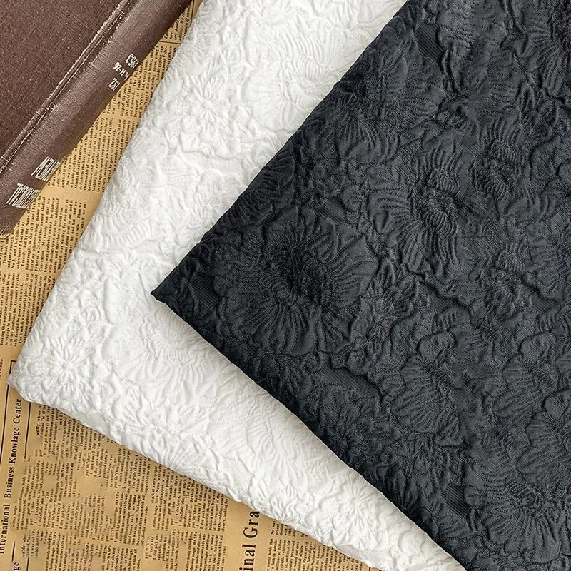 45x16 0 см черная белая пряжа окрашенный цветок тисненые пионы розы жаккардовая