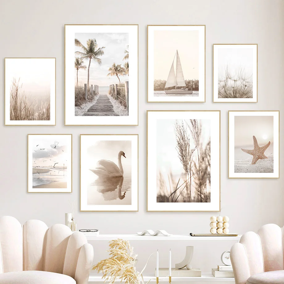 

Beach Coconut Tree Starfish Car Dandelion Bird Wall Art Pictures Canvas Painting Nordic Posters And Prints For Living Room Decor