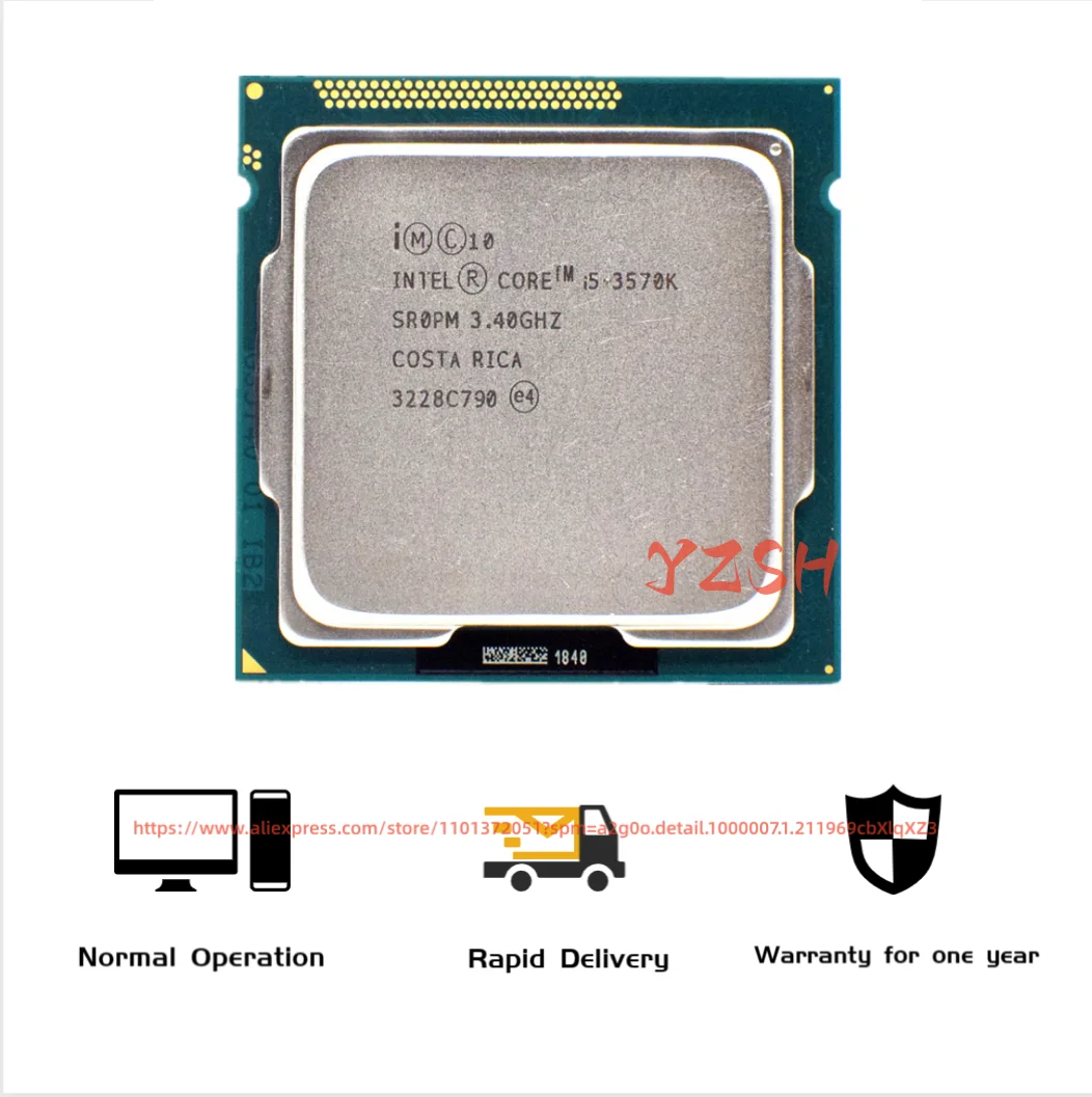 

Intel Core i5 3570K 3.4GHz 6MB 5.0GT/s SR0PM LGA 1155 CPU Processor