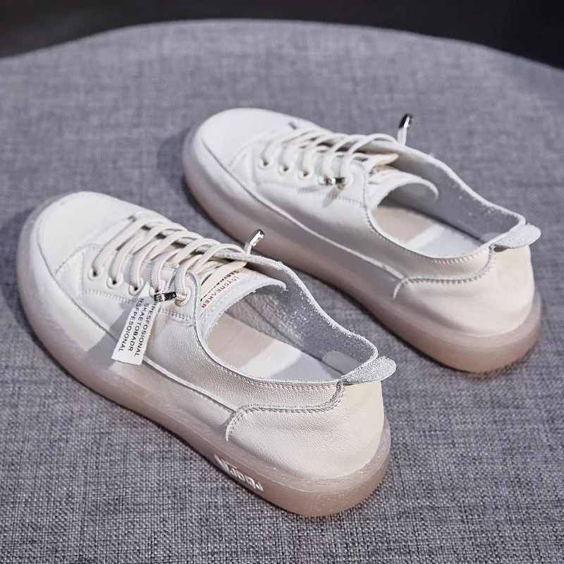 

Shoes for Women 2022 New Leather White Shoes Women Shoes All-match One Pedal Beef Tendon Soft Bottom Maternity Shoes Flat Shoes