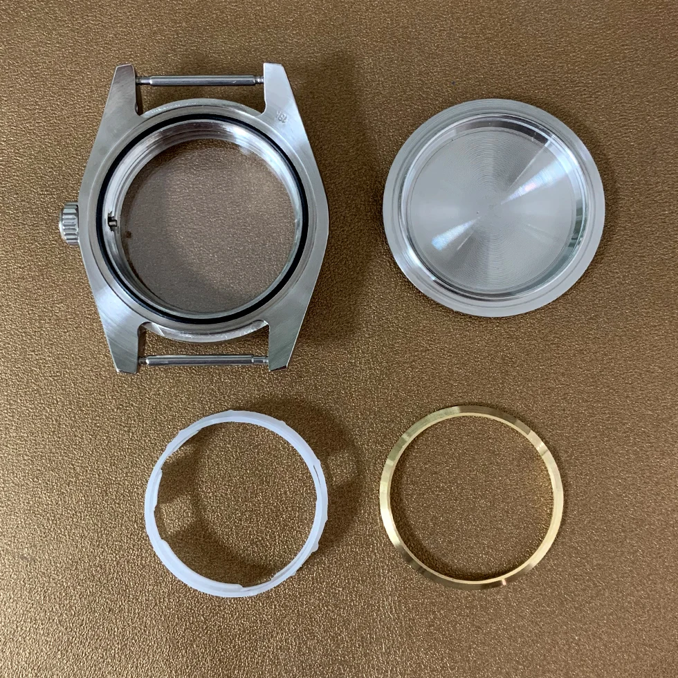 39mm Watch Case Sapphire Glass Fine Stainless Steel Folding Buckle Strap Fit Miyota8215 Mingzhu DG2813 3804 Automatic Movement