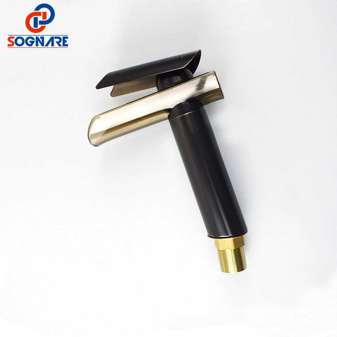 Смеситель для ванной комнаты SOGANRE кран из черного стекла водопад латунь