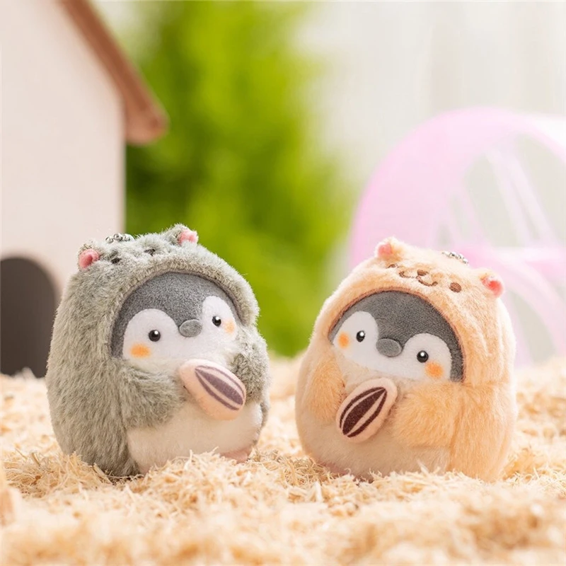 8/12cm Cute Penguin Plush Doll New Cartoon Animal Toys Kawaii Anime Hamster Key Chain Ring Bag Pendant Gift For Girls - купить по