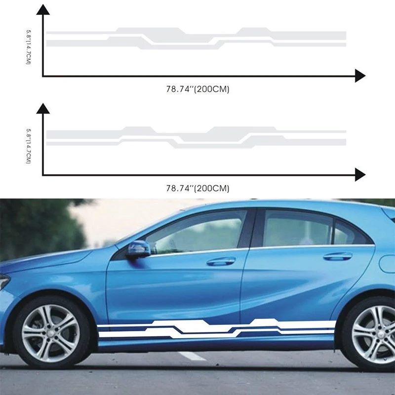 (1 пара/2 шт.) Автомобильные двойные гоночные полосы для Benz класса a виниловые
