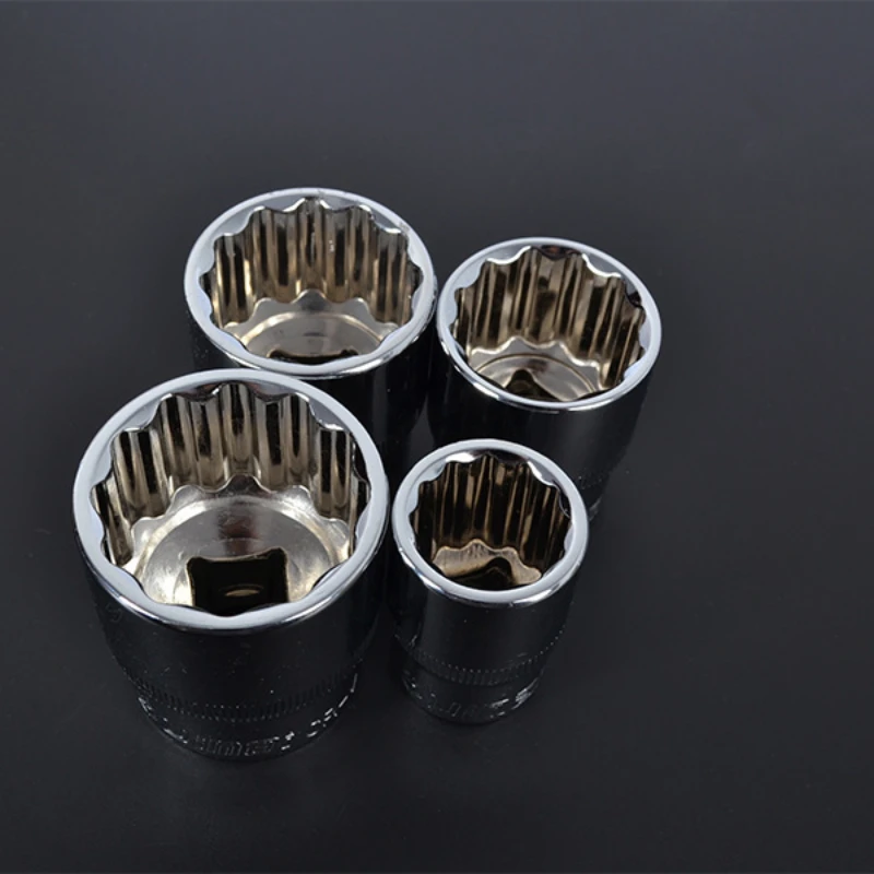

1/2" 12-point 8-32mm Socket Bit Ratchet Wrench 12pt Square Drive Mirror Socket 12 Angles Plum Blossom Sleeve Hand Tool Kit