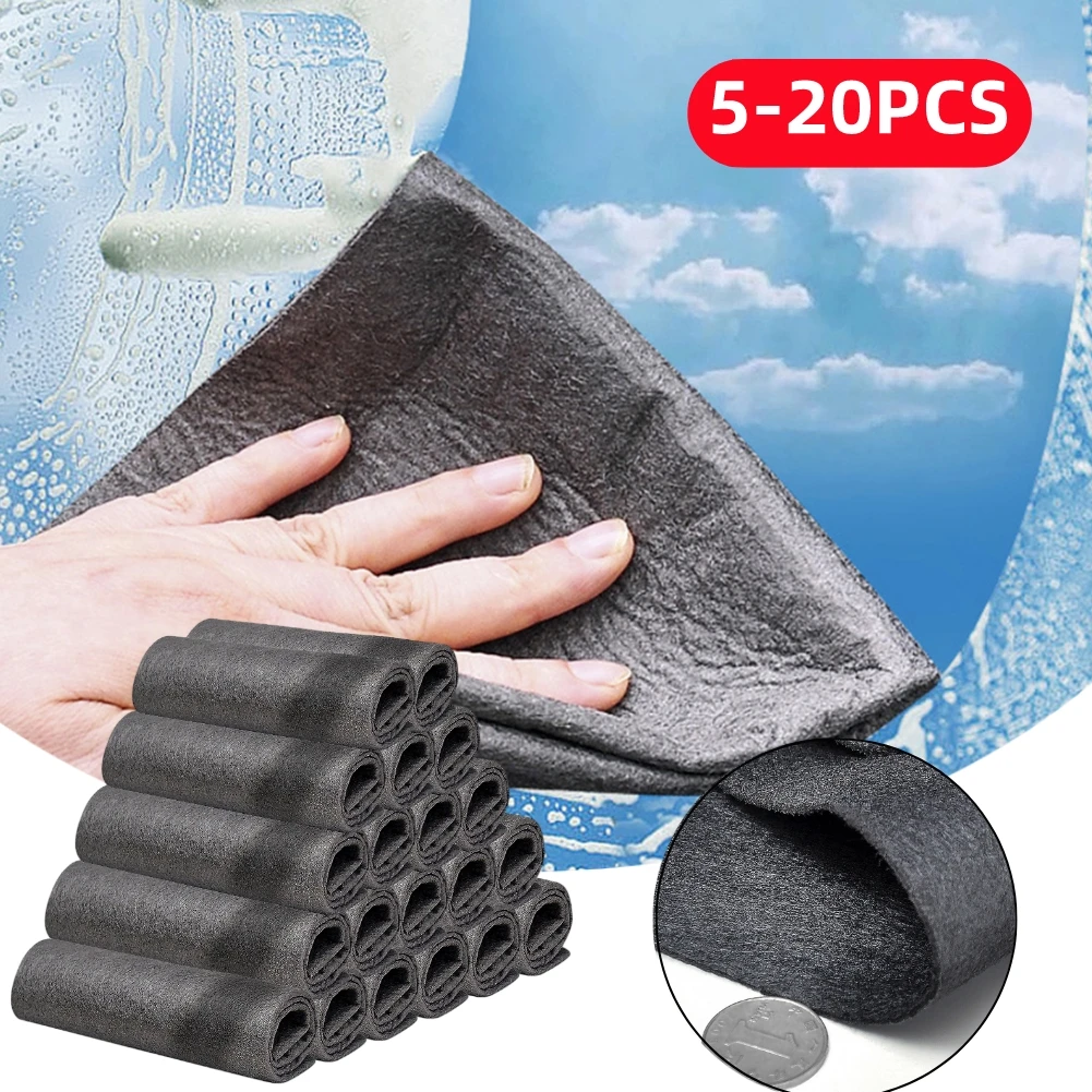 

5/10/15/20pcs Magic Cleaning Cloth Microfiber Cleaning Rag No Watermark Glass Wiping Cloth Reusable Window Glass Cleaning Cloth