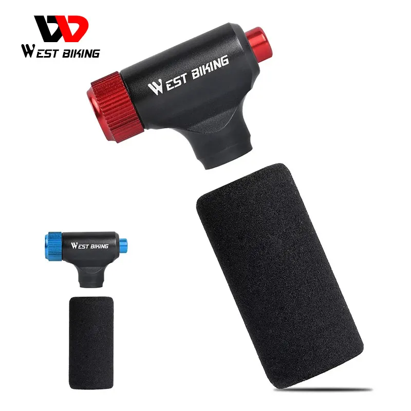 

WEST BIKING CO2 Mini Pump Bicycle Fast Air Inflator Portable Hand Pump Schrader & Presta Valve Adapter Cycling MTB Bike Pump