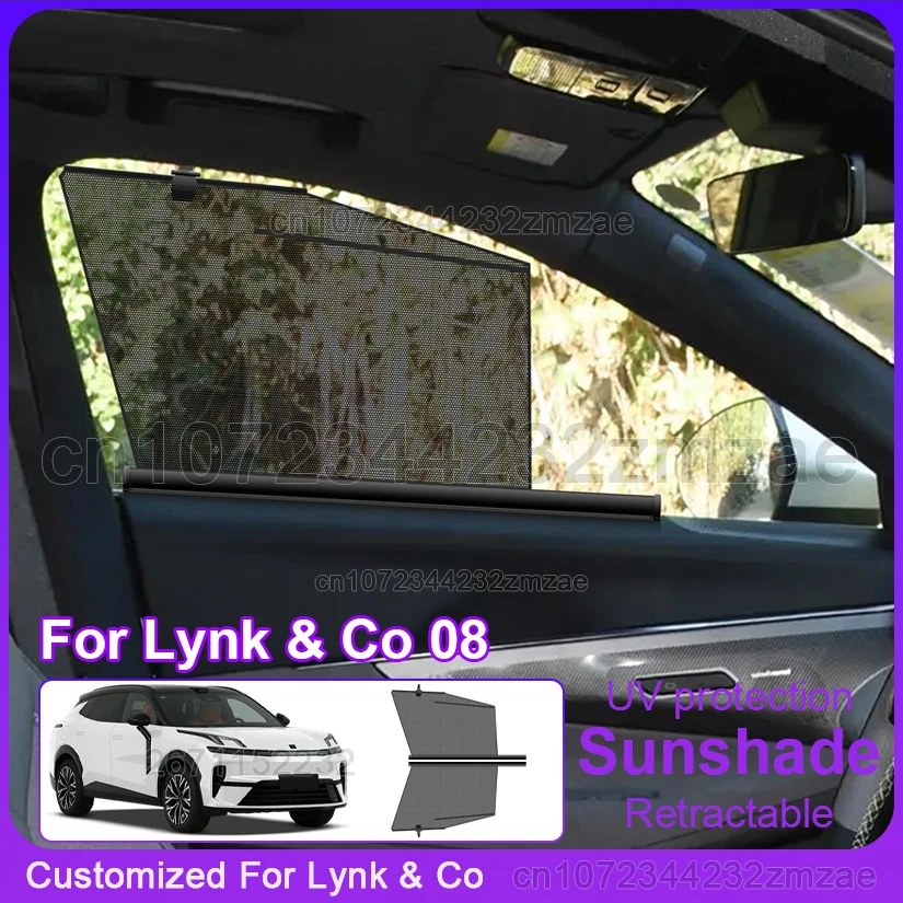 Фото 2 шт. солнцезащитных шторок для Lynk & Co 08, защита от ультрафиолета, шторки для боковых окон автомобиля, аксессуары для интерьера авто №1