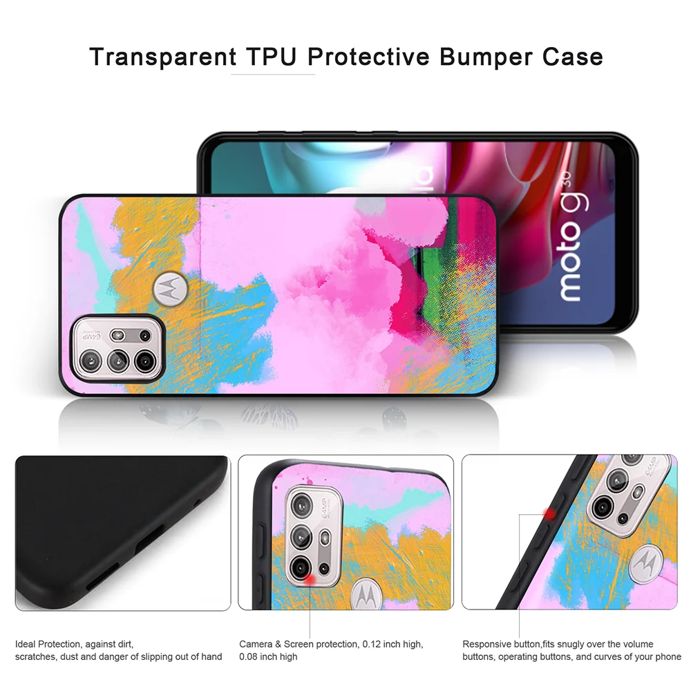 watercolor doodle art phone case for moto e20 e40 g30 g9 play g50 g60 e7 plus g60s g40 fusion g7 power eu silicone bumper cover free global shipping