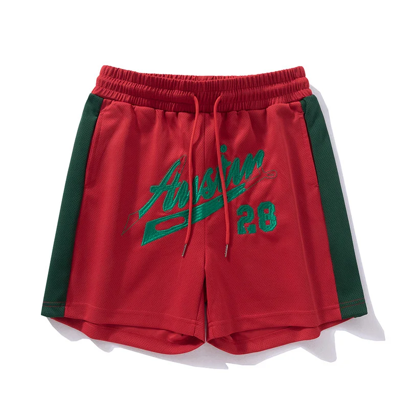 New American Sports Shorts Men's Hip Hop Fashion Brand Printed Loose Quarter Pants Sports Loose Casual Shorts