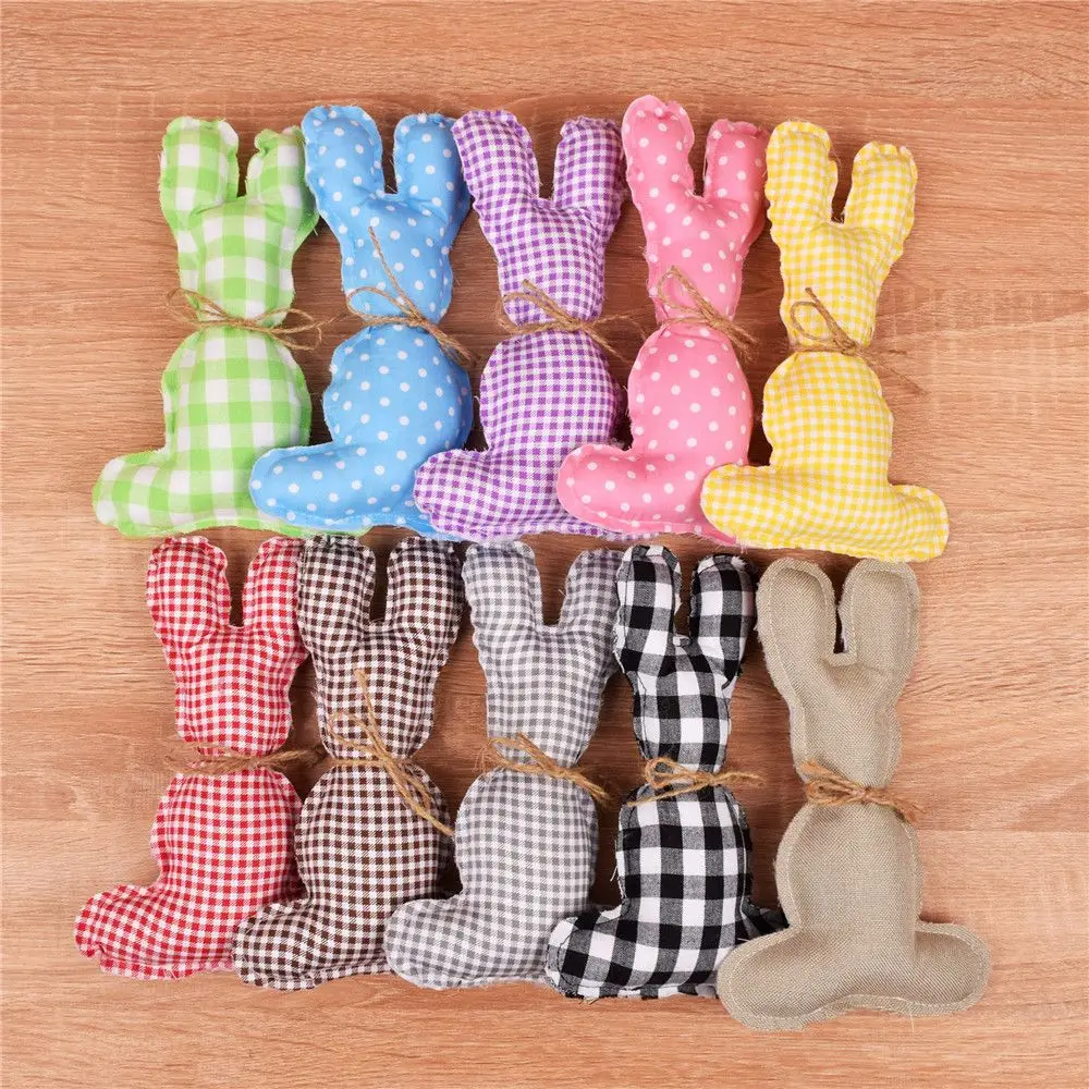 

Party Supply Kids Gifts Handcraft Home Decoration Happy Easter Easter Ornament Fabric Rabbit Plaid Bunny Toy