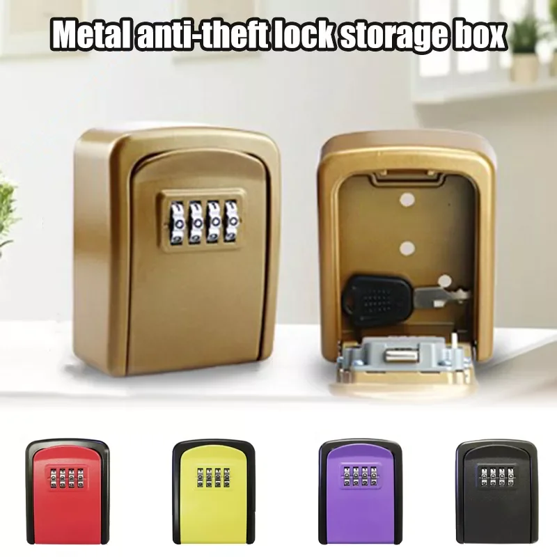 

NEW Security Wall Mounted Key Lock Box Safe With 4 Digit Combination Lock Home Outdoor Secret Key Lock Box Safe Deposit Box