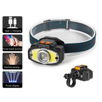 new mini portable led induction headlight usb rechargeable waterproof headlight with magnet and hook cycling light camping torch