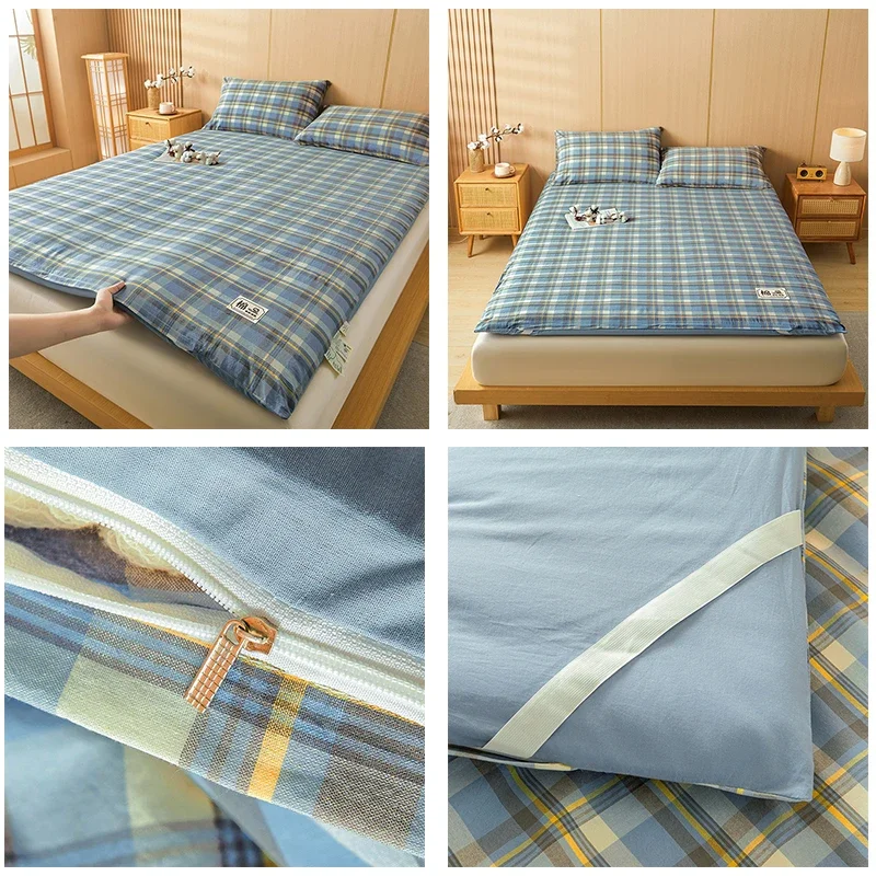 Хлопковый наматрасник R -Cotton, японский футон для односпальной кровати, толстый стёганый наматрасник 90x200, стёганый наматрасник 180x200 со съемным чехлом и наполнителем. (art.: 3920dd3451e47) - 3920dd3451e47