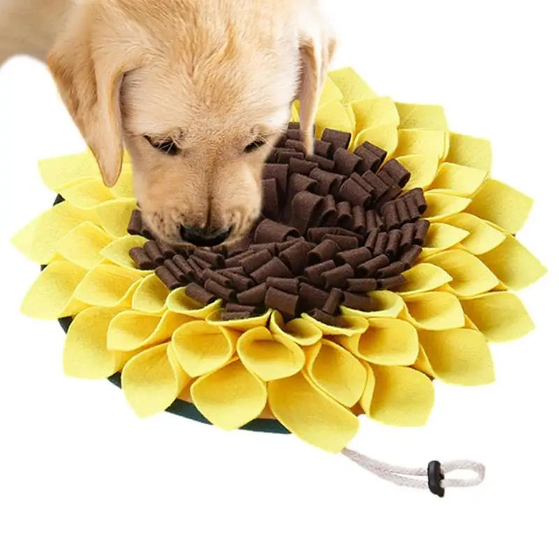 

Pet Activity Mat Washable Sunflower Dog Sniffing Toys Dog Mat Nasal Congestion Pad Brain Stimulation Toy Training Mat For Pets