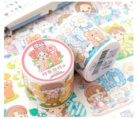 cartoon washi tape tape 45mm5m wide do notebook material decoration free cutting diy paste student stationery
