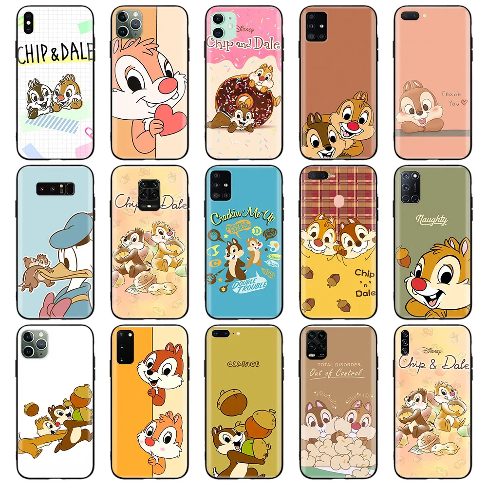 

Black Case for OPPO Reno 6 6Z 7 7Z 8 5 5F 5K 5Z Pro Plus A72 A7 Lite 5G Cover Z-68 Chip & Dale