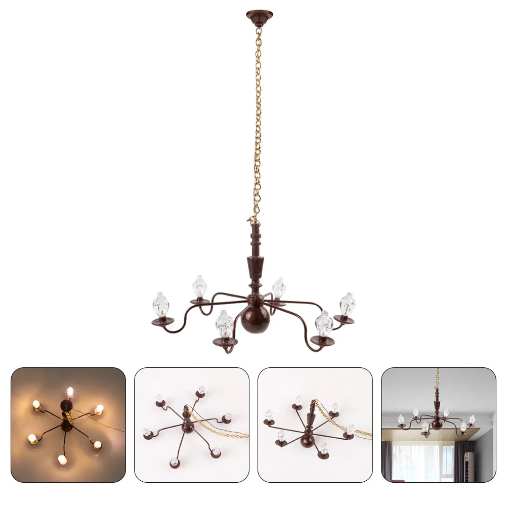 

Desk Lamp Ceiling Chandelier Mini House Accessory Post Model Abs Luminous DIY Light